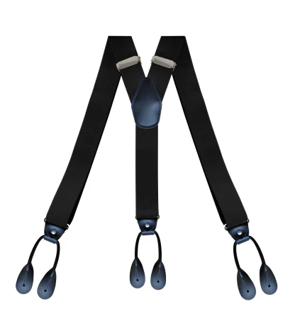 Adjustable Solid Suspender with Buttons - Image 3