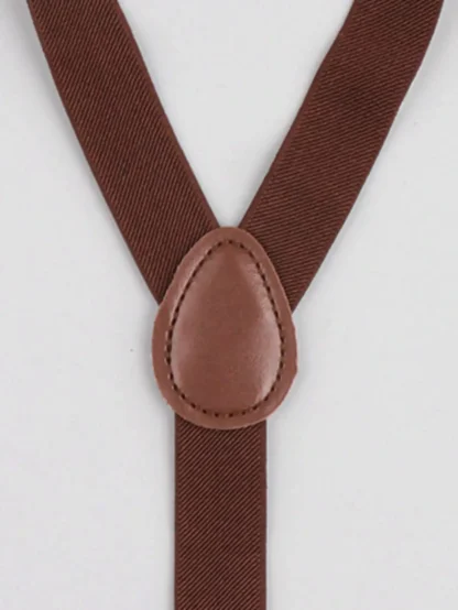 Solid Suspenders Y Shape with Bow Tie - Image 15