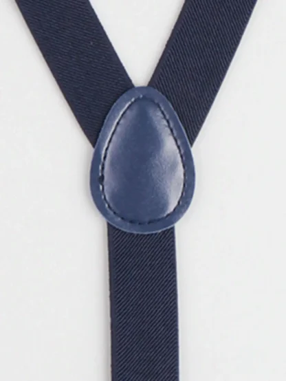 Solid Suspenders Y Shape with Bow Tie - Image 9
