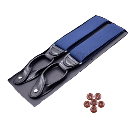 Adjustable Solid Suspender with Buttons - Image 4