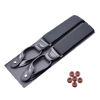 Adjustable Solid Suspender with Buttons