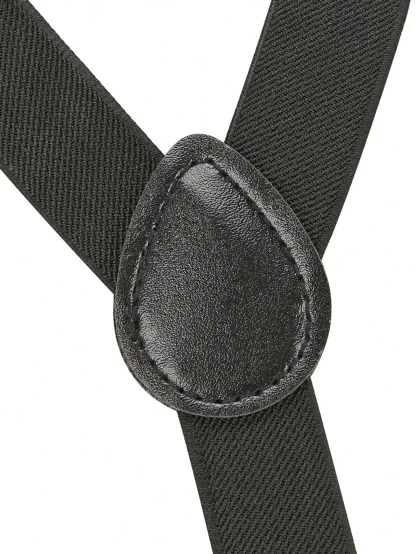 Solid Suspenders Y Shape with Bow Tie - Image 11