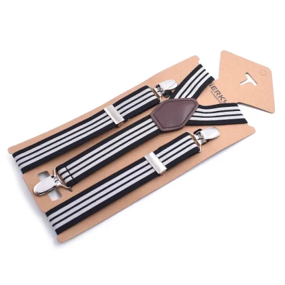 Classic Clip-On Suspender with Stripe Pattern - Image 10