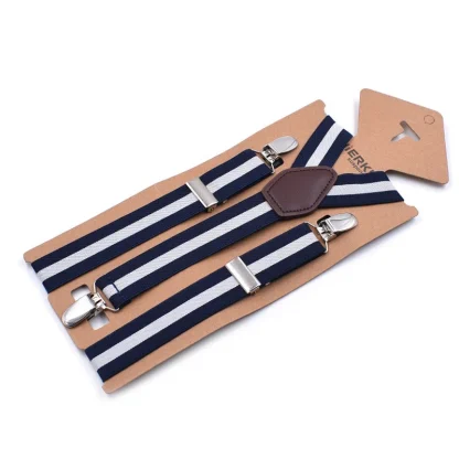 Classic Clip-On Suspender with Stripe Pattern - Image 4