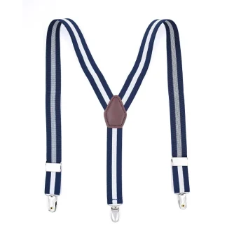 Classic Clip-On Suspender with Stripe Pattern