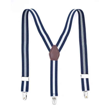 Classic Clip-On Suspender with Stripe Pattern