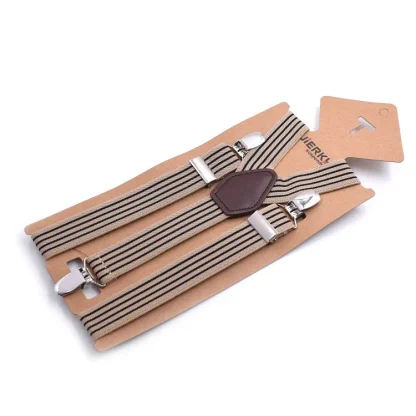 Classic Clip-On Suspender with Stripe Pattern - Image 7
