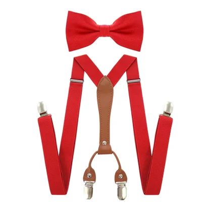 Y-shaped Adjustable Suspender with Bowtie - Image 4