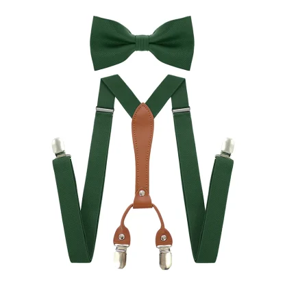 Y-shaped Adjustable Suspender with Bowtie