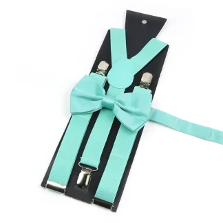 Solid Color Suspender with Matching Bow