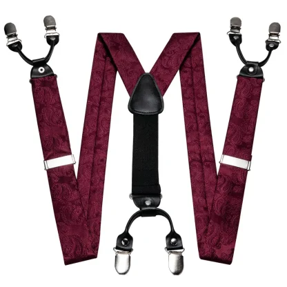 Paisley Pattern Suspender with Matching Bowtie - Image 4