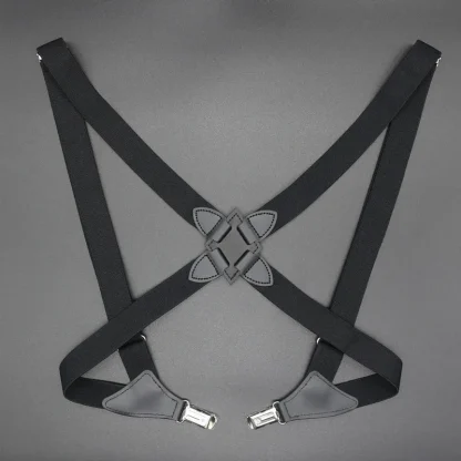 Retro X-back Suspender with Durable Clips - Image 5