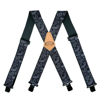 Wide Strap Suspender with Paisly Pattern - Image 2