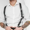 Sleek Black Durable Suspenders
