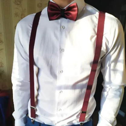 Classic Adjustable Suspender with Bow Tie - Image 3