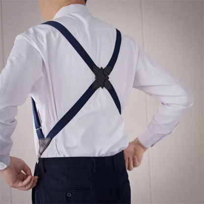 Retro X-back Suspender with Durable Clips - Image 2