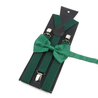 Solid Color Suspender with Matching Bow - Image 3