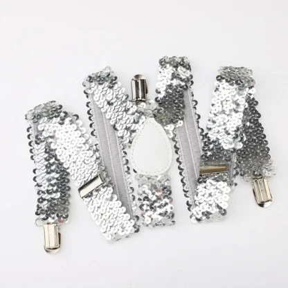 Sequins Shiny Suspender with Durable Clips - Image 2