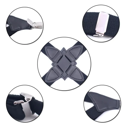 Retro X-back Suspender with Durable Clips - Image 9