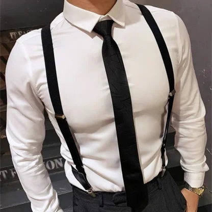 Retro X-back Suspender with Durable Clips - Image 7