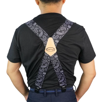 Wide Strap Suspender with Paisly Pattern - Image 4