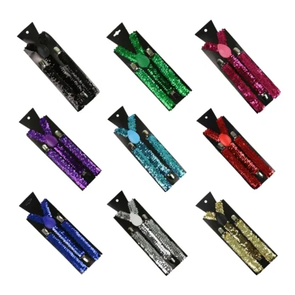 Sequins Shiny Suspender with Durable Clips - Image 5