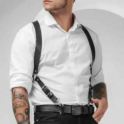 Sleek Black Durable Suspenders - Image 3