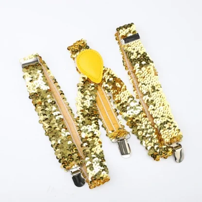 Sequins Shiny Suspender with Durable Clips