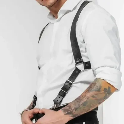 Sleek Black Durable Suspenders - Image 2