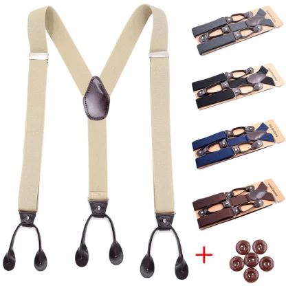Vintage-style Suspender with Trimmed Button - Image 2