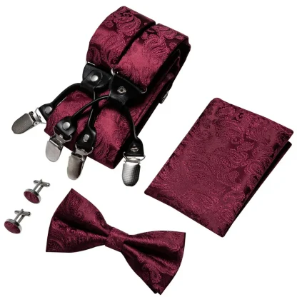 Paisley Pattern Suspender with Matching Bowtie - Image 5