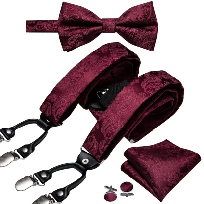 Paisley Pattern Suspender with Matching Bowtie - Image 6